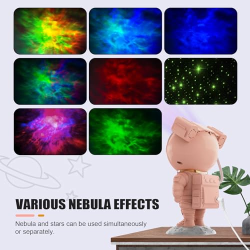 Pink Astronaut Galaxy Projector for Teen Girls Room - Star Night Light with Remote