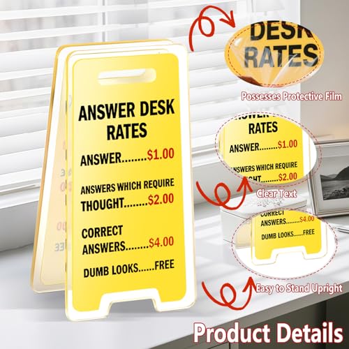 8-Piece Humorous Desk Sign Set for Office Cubicles - Fun Gag Gifts