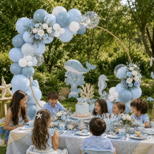 Dusty Blue Balloon Arch Kit - 156 Pcs Baby Shower & Party Decor