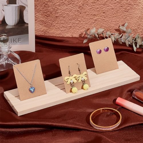 Wooden Earring Display Stand - 3-Slot Jewelry Organizer Tray