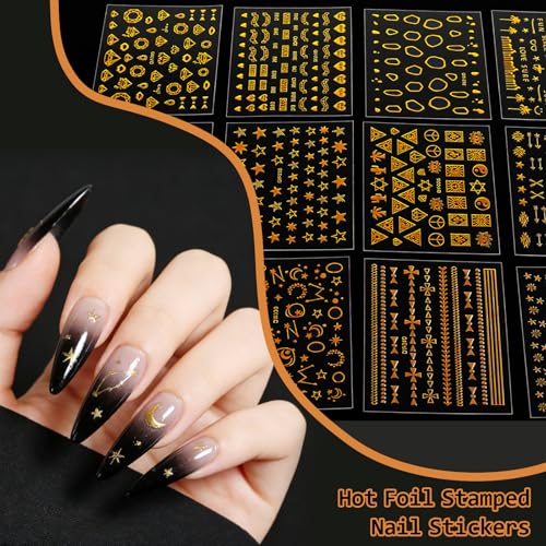 Vivinin 90 Sheets Floral 3D Nail Art Stickers with Tweezers