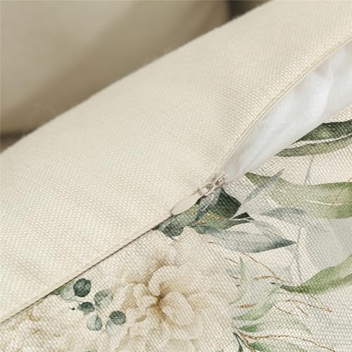 KISVODS 18x18 Spring Eucalyptus Throw Pillow Covers - Farmhouse Set of 4