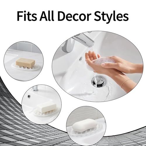 Silicone Soap Dish Set - Non-Slip, Efficient Drainage, 2 Pcs