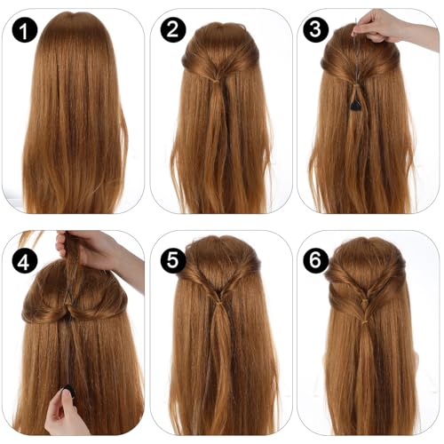 Chsoejuf 30PCS Topsy Tail Hair Tool Set & Acrylic Bead Threaders (Black)