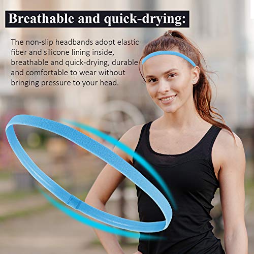 Sumind 4-Piece Non-Slip Elastic Sports Headbands for Men and Women