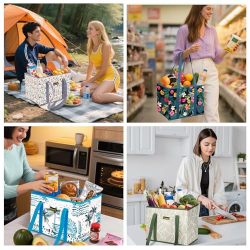 BALEINE Reusable Grocery Bag - Blossom Season, Heavy Duty Shopping Tote
