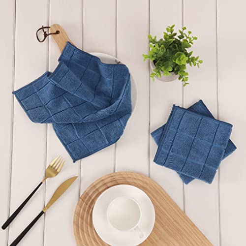 Microfiber Dish Rags Set of 6 - Super Absorbent & Lint-Free 11x11 Inches