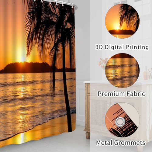 Beach Sunset Shower Curtain - Coastal Decor for Bathrooms