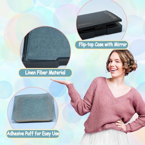 Benepoint Oil Blotting Sheets for Face - 100 Pcs Bamboo Charcoal Oil Control Film with Mirror and Puff Case