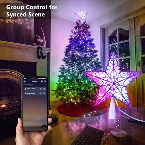 Brizled 9-Inch RGB Christmas Tree Topper with App & Bluetooth Control
