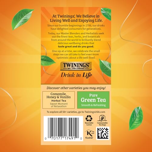 Twinings Herbal Tea Bags - Peppermint & Creamy Vanilla, 20 Count (Pack of 6)