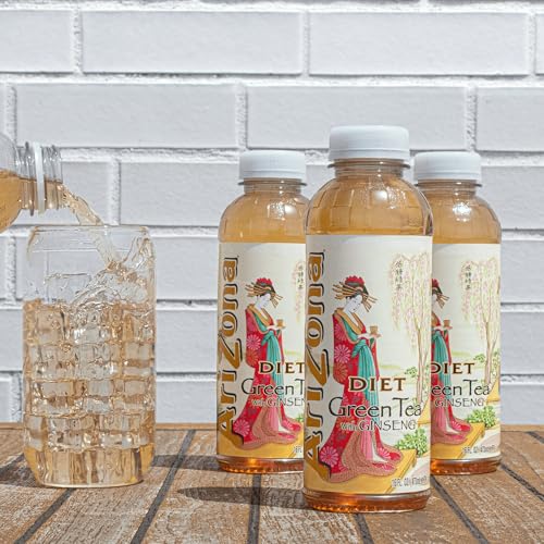 AriZona Diet Green Tea with Ginseng, 16 Fl Oz Bottles (24 Pack)