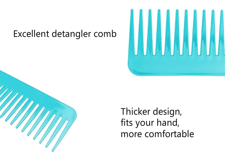 NuAngela Wide Tooth Hair Comb No Static Detangling Shower Comb for Curly Hair
