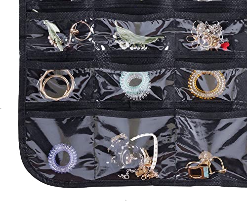 Bloss Hanging Jewelry Organizer for Closet Black - 80 Pockets & Multi-Use Storage