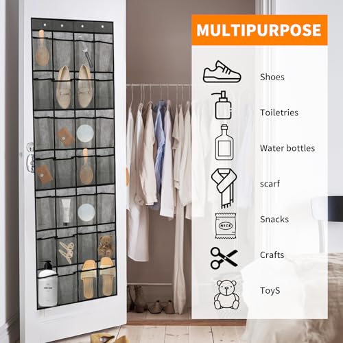 28-Compartment Over Door Shoe Organizer for Quick Storage