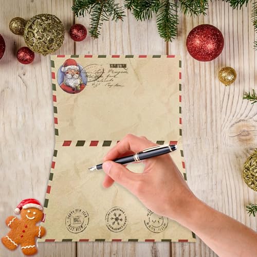 Vintage Santa Claus Christmas Greeting Cards Set - 5 Pack