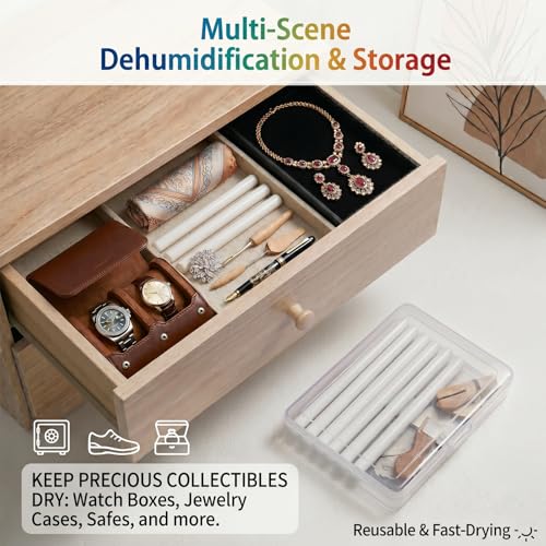 8 Pack Silicone Toy Dehumidifier Sticks - Reusable Moisture Absorbers