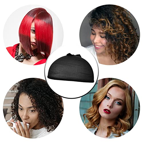 FOHOLA 6 Pcs Ultra Thin Stocking Wig Caps, Breathable Black Nylon