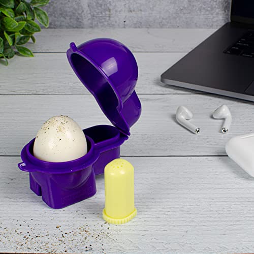 Hutzler Egg To-Go Container with Salt Shaker - Purple