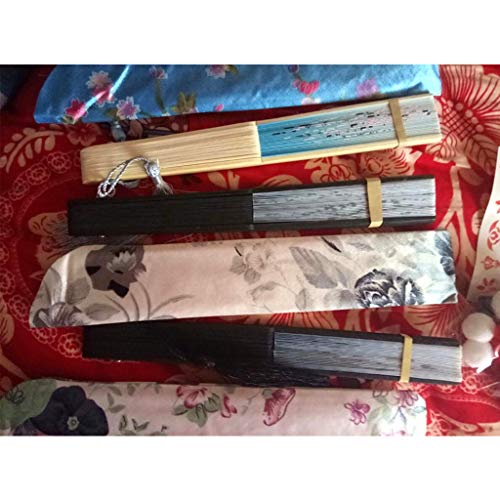 Gray Folding Hand Fan Bag Holder Protector - Elegant Cloth Case for Fans