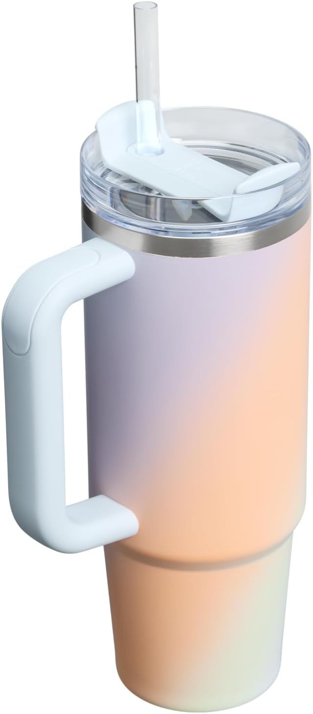 STANLEY Quencher H2.0 FlowState™ Tumbler - 30 oz Sunrise Spiral Design for Ultimate Hydration