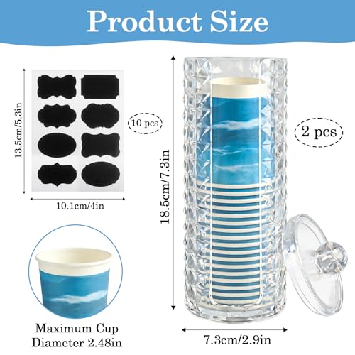 Legrape Clear Bathroom Cup Dispenser & Cotton Pad Holder Set - Space-Saving Organizers