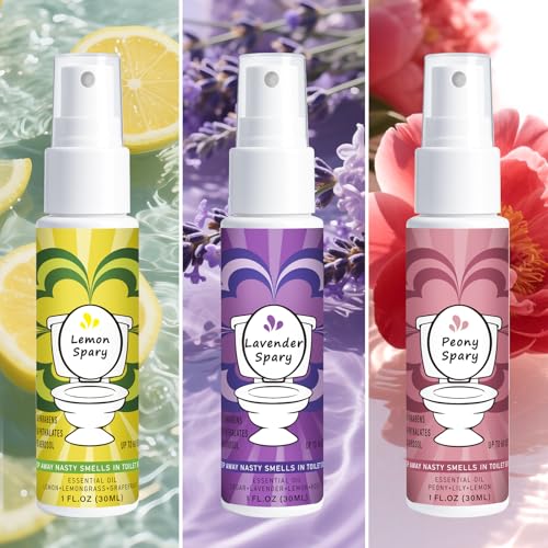 SWIPEX Toilet Spray for Poop - 3 Pack Travel Size, Lemon Lavender Peony