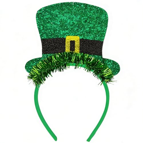 St. Patrick's Day Glitter Fringe Shamrock Leprechaun Hat Hairband