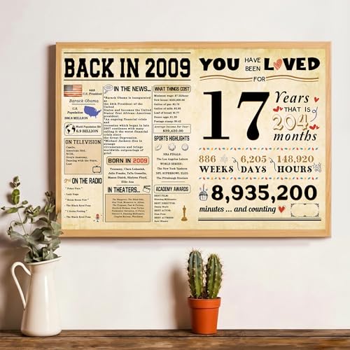 17th Birthday Card with Gold Envelope & Seal - 10.6 x 8 In