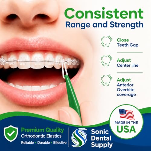 Sonic Dental 5/16 Inch Orthodontic Elastic Rubber Bands 100 Pack X-Heavy