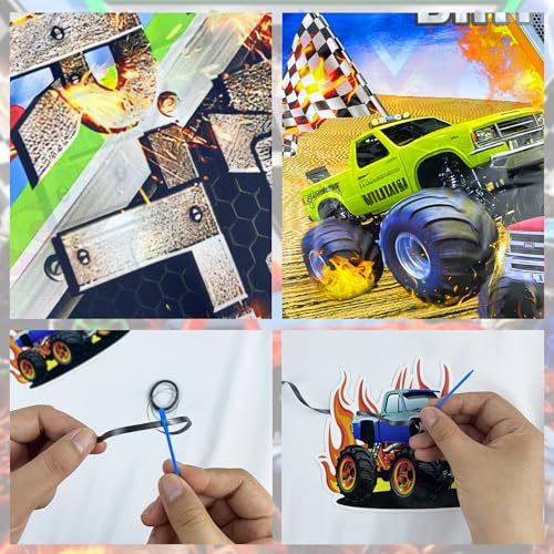 Truck Birthday Party Decorations Set - Backdrop, Banner & Tablecloth