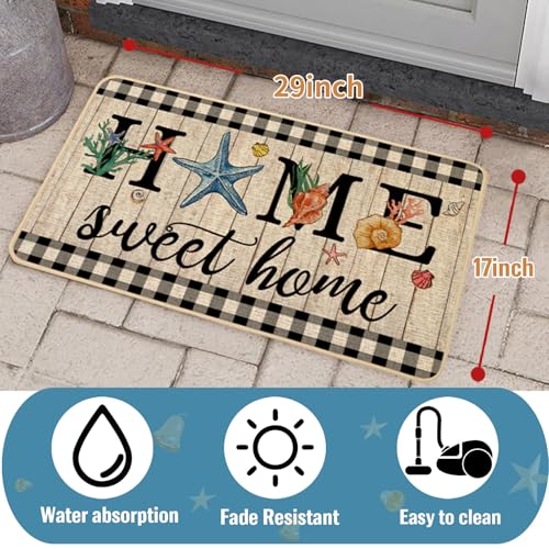 ORTIGIA Starfish Doormat 17x29 INCH - Non-Slip Outdoor Entrance Mat