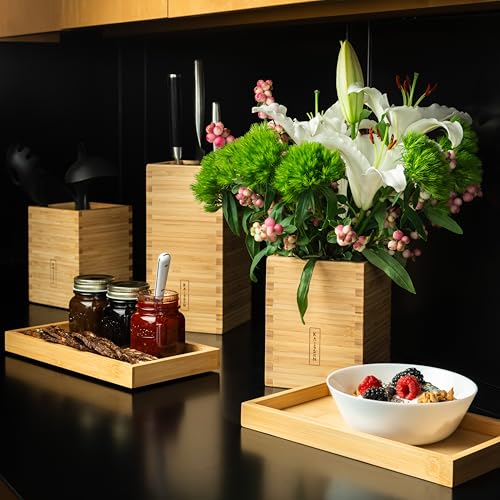 Kaizen Bamboo Utensil Drawer Organizer - Premium Kitchen Storage Tray