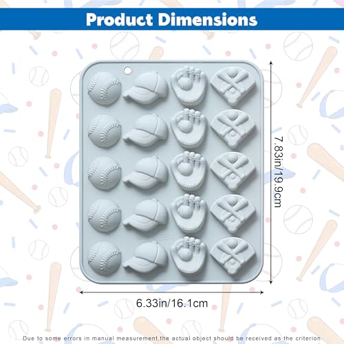 20-Cavity Baseball Silicone Mold for Cake & Candy Decorating