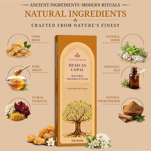 Natural Copal Incense Sticks – 100% Organic & Non-Toxic, 100 Sticks