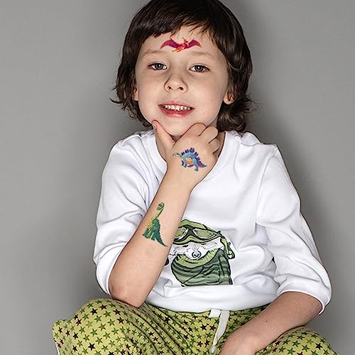 Glitter Dinosaur Temporary Tattoos for Kids 14 Sheets Party Favors