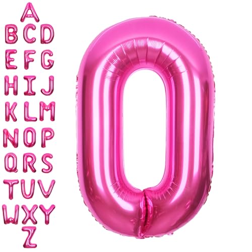SUWEN 40 Inch Hot Pink Letter A Balloon | Jumbo Mylar Party Decor