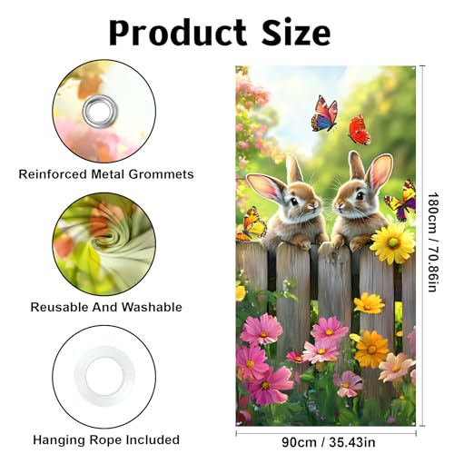 Easter Independence Day Door Banner 35.4 x 70.9 Inch | Seasonal Decor