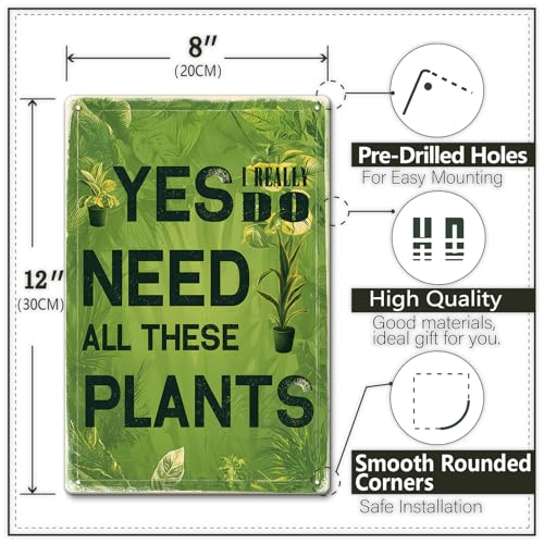 Funny Plant Lover Garden Tin Sign - 8x12 Inch Metal Wall Art Decor