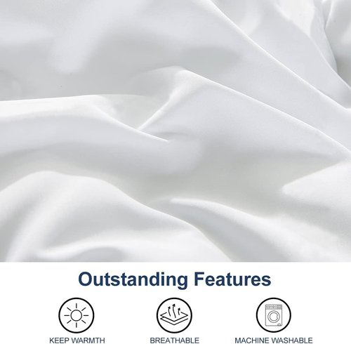ACCURATEX Queen Duvet Insert Comforter - 400GSM Fluffy Down Alternative, Heavyweight & Warm | Machine Washable, White, 90x90