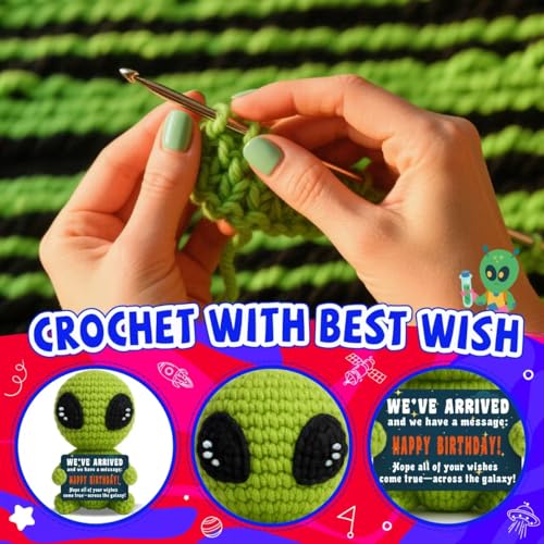 Handmade Crochet Alien Birthday Gift | Unique Space-Themed Decor