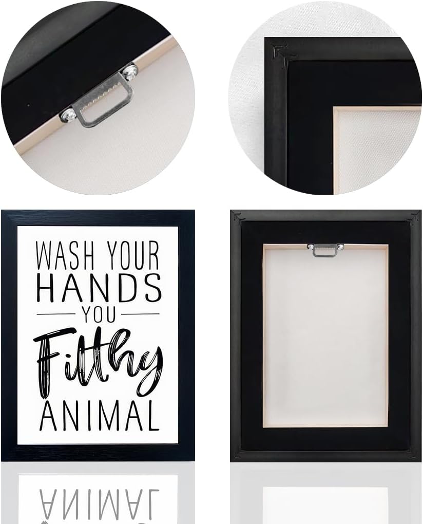 Regine Switzerland Bathroom Decor | Black and White Framed Art for Guest Toilets & Kids' Washrooms