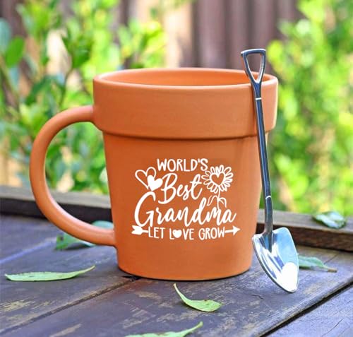 Funny Grandma Gardening Mug with Handcrafted Shovel Spoon - Unique Christmas Gift