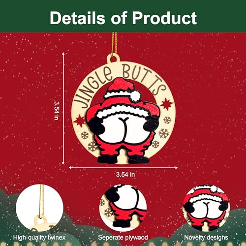 Funny Christmas Ornaments 2025 - Mischievous Santa Wooden Decor