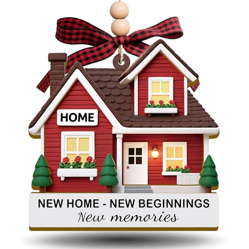 Red Wooden Housewarming Gift - 'New Home New Beginning' Decor