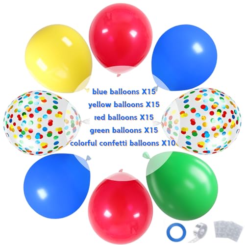 70-Pack Colorful Balloon Garland Kit - Blue, Green, Red, Yellow Latex Set