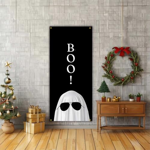 Boo Ghost Halloween Door Cover Backdrop - 35x79 Inch - Goblin05