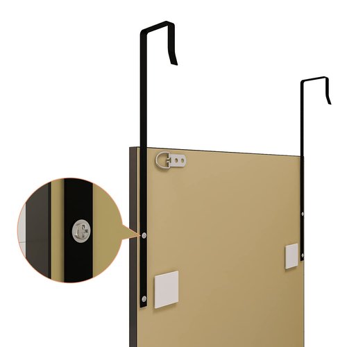Whitebeach Wall Mirror Full Length Door, Black Bedroom Full Body Over The Door Hanging Mirror 48"16"