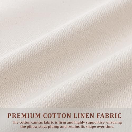 Boho Decorative Throw Pillow Covers Set of 2 - 20x12 Cotton Linen