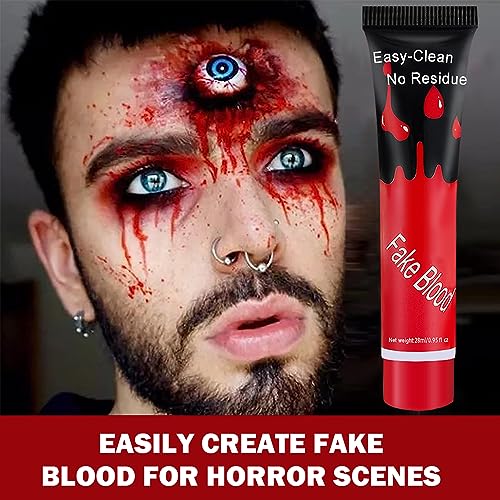 CAHIUYOA Washable Fake Blood Cream for Halloween Zombie Vampire Makeup